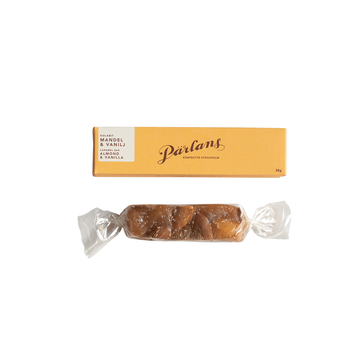 Pärlans Karamell Riegel mit Mandel und Vanille 38g 