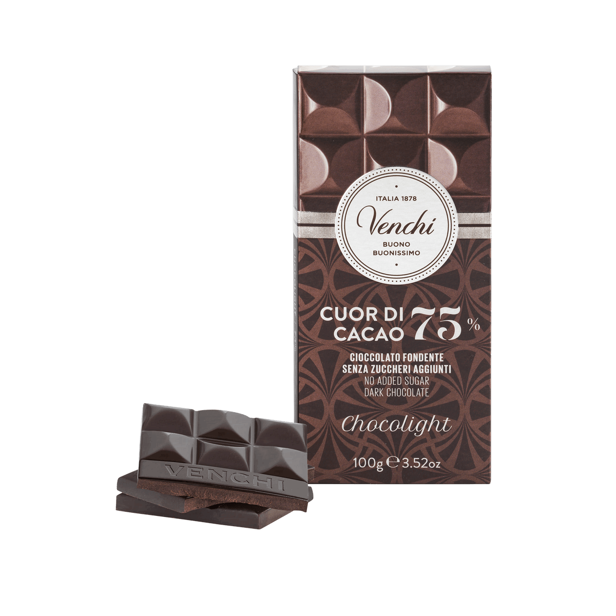 Venchi Zartbitterschokolade 75% zuckerfrei 100g