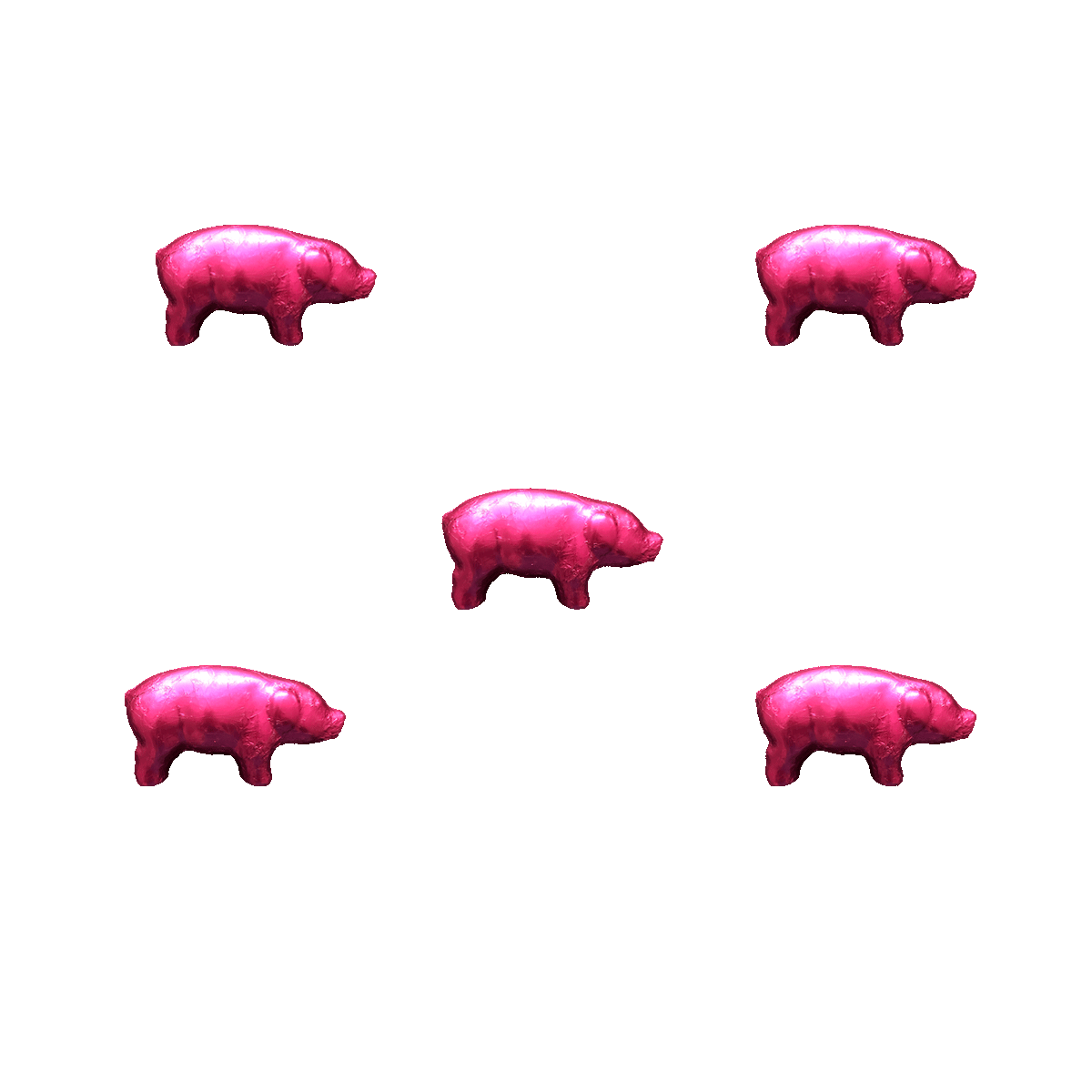 Oschätzchen Glücksschwein Relief Neonpink VM 5 Stück