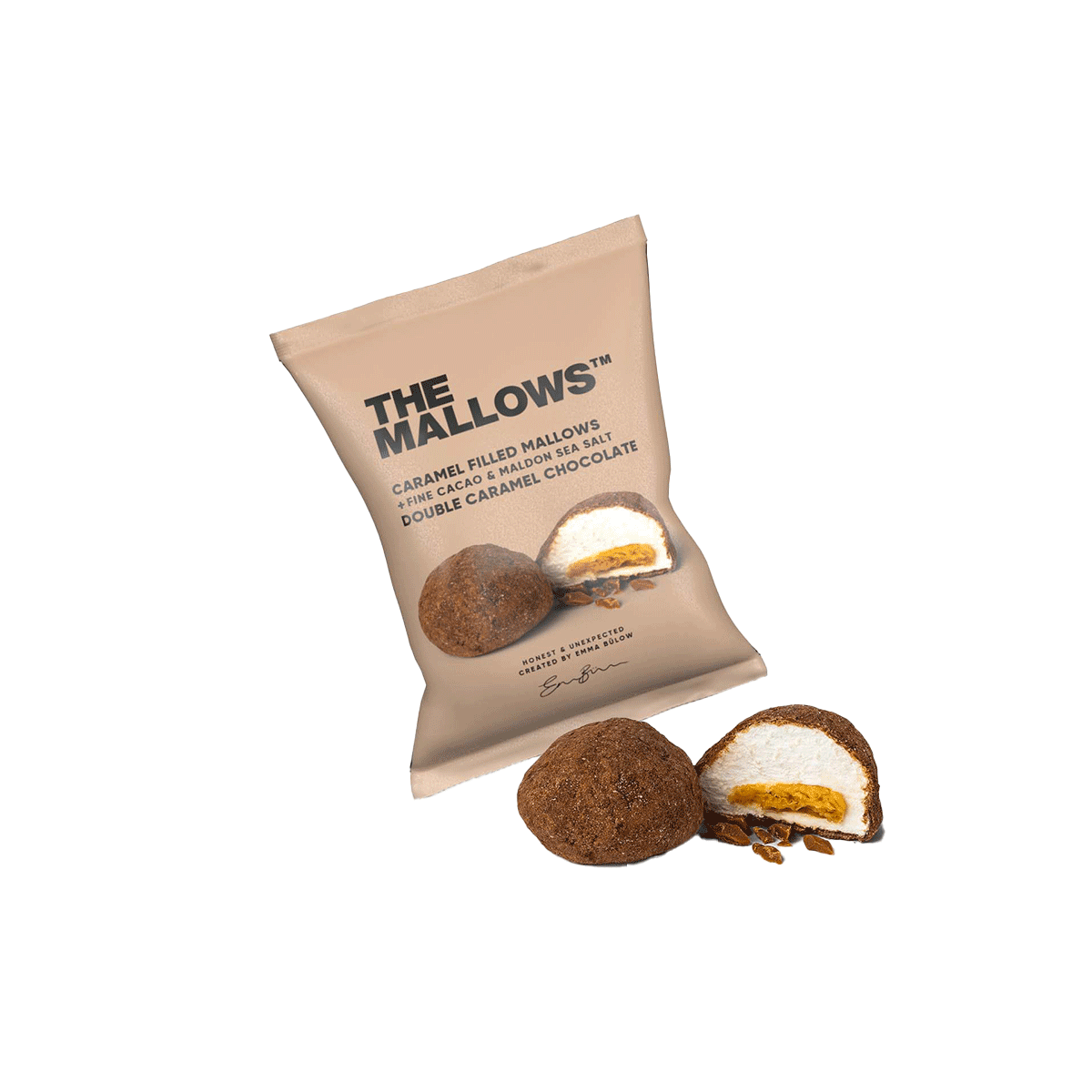 The Mallows Marshmallow Flowpack Double Chocolate mit Karamell 18g The Mallows Marshmallow Flowpack Double Chocolate mit Karamell 18g