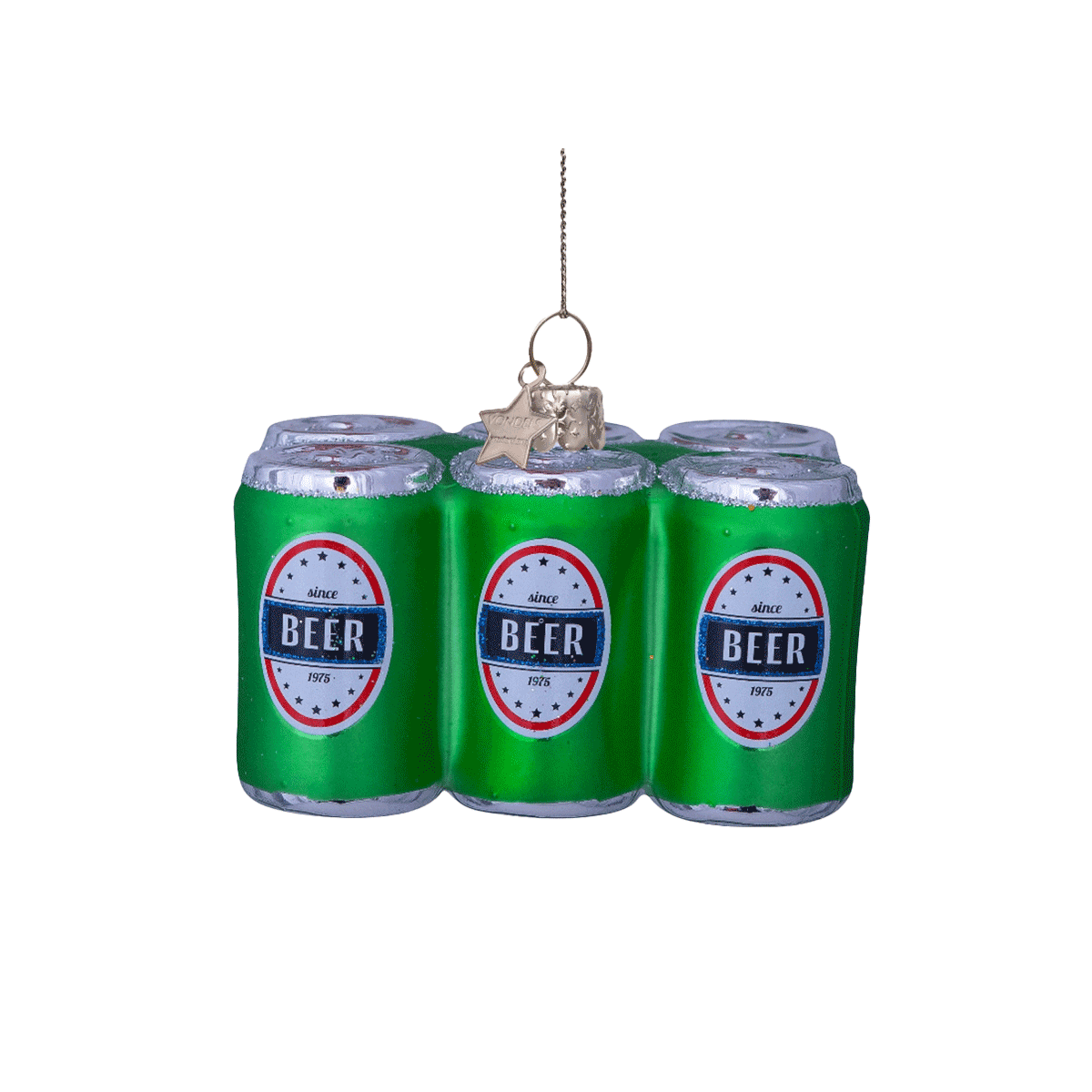 Vondels Baumschmuck Sixpack Bier Glas Höhe 6cm 