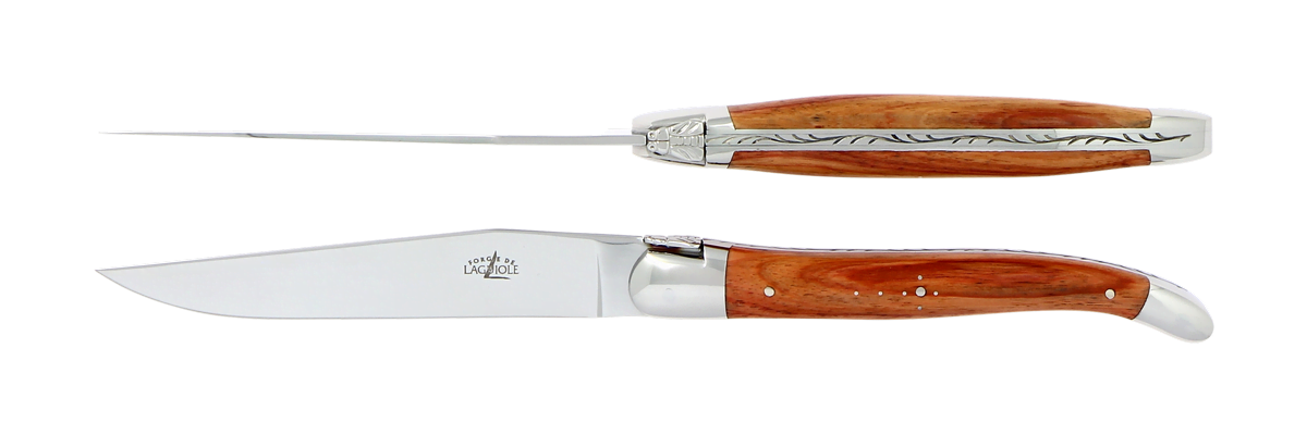 Laguiole Tafelmesser Rosenholz Inox 2er Set