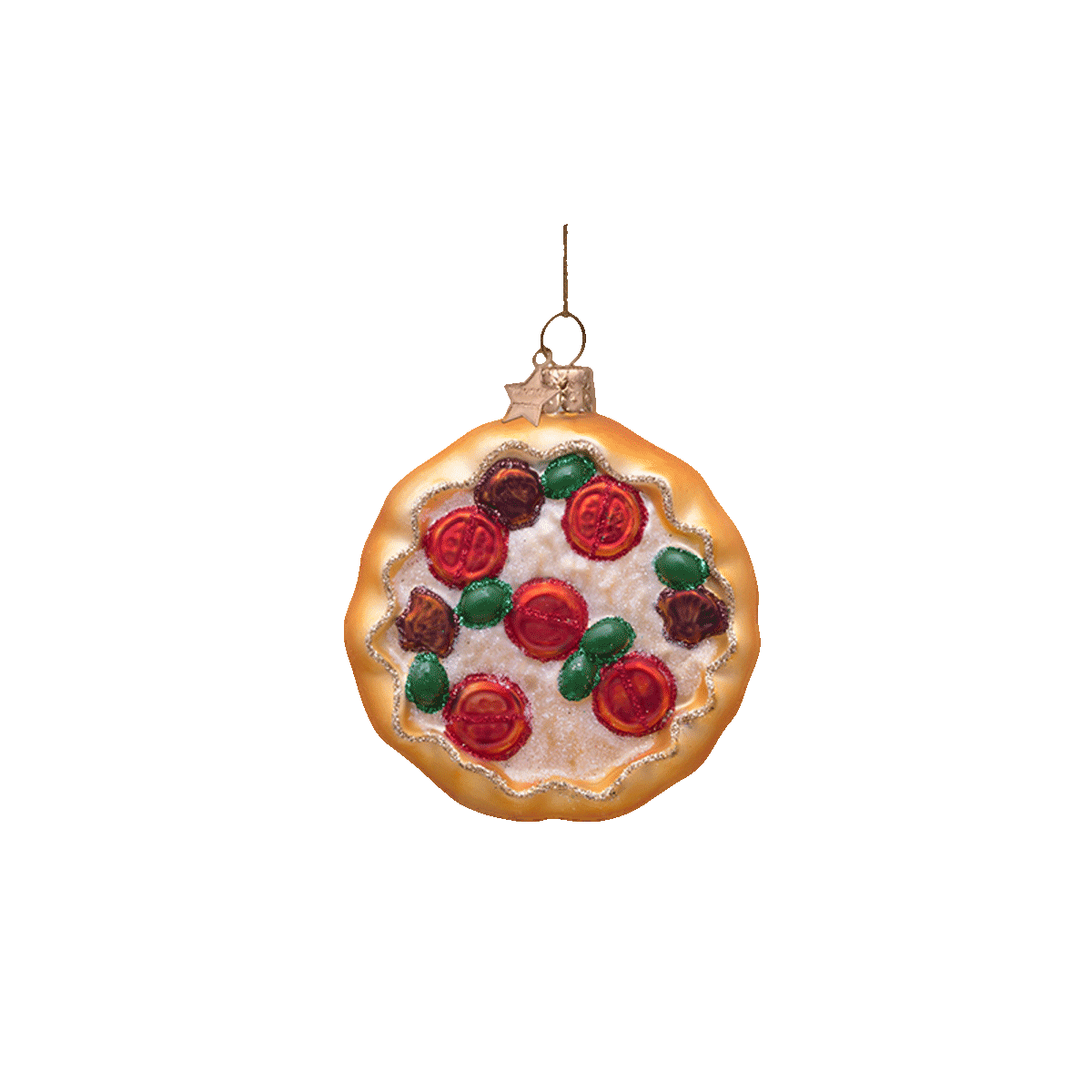 Vondels Baumschmuck Glas Pizza Höhe 7cm