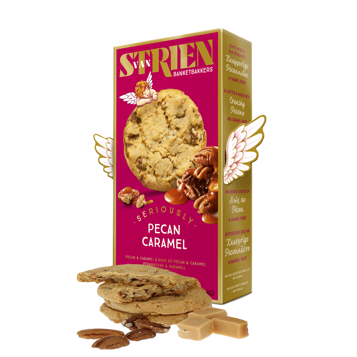 van Strien American Cookies mit Pekanuss und Karamell 4x35g van Strien American Cookies mit Pekanuss und Karamell 4x35g