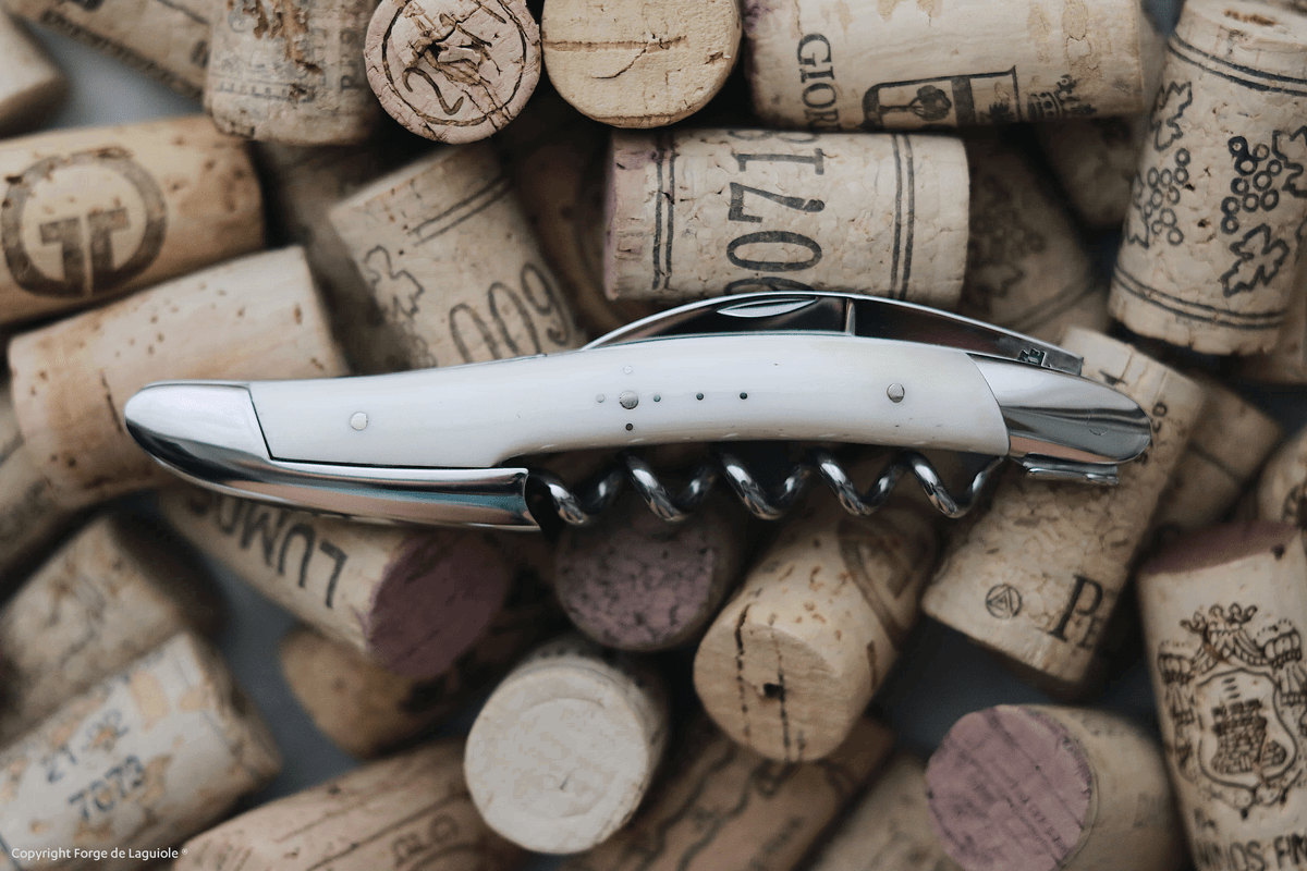 Laguiole Sommelier Kellnermesser Bone weiß Inox