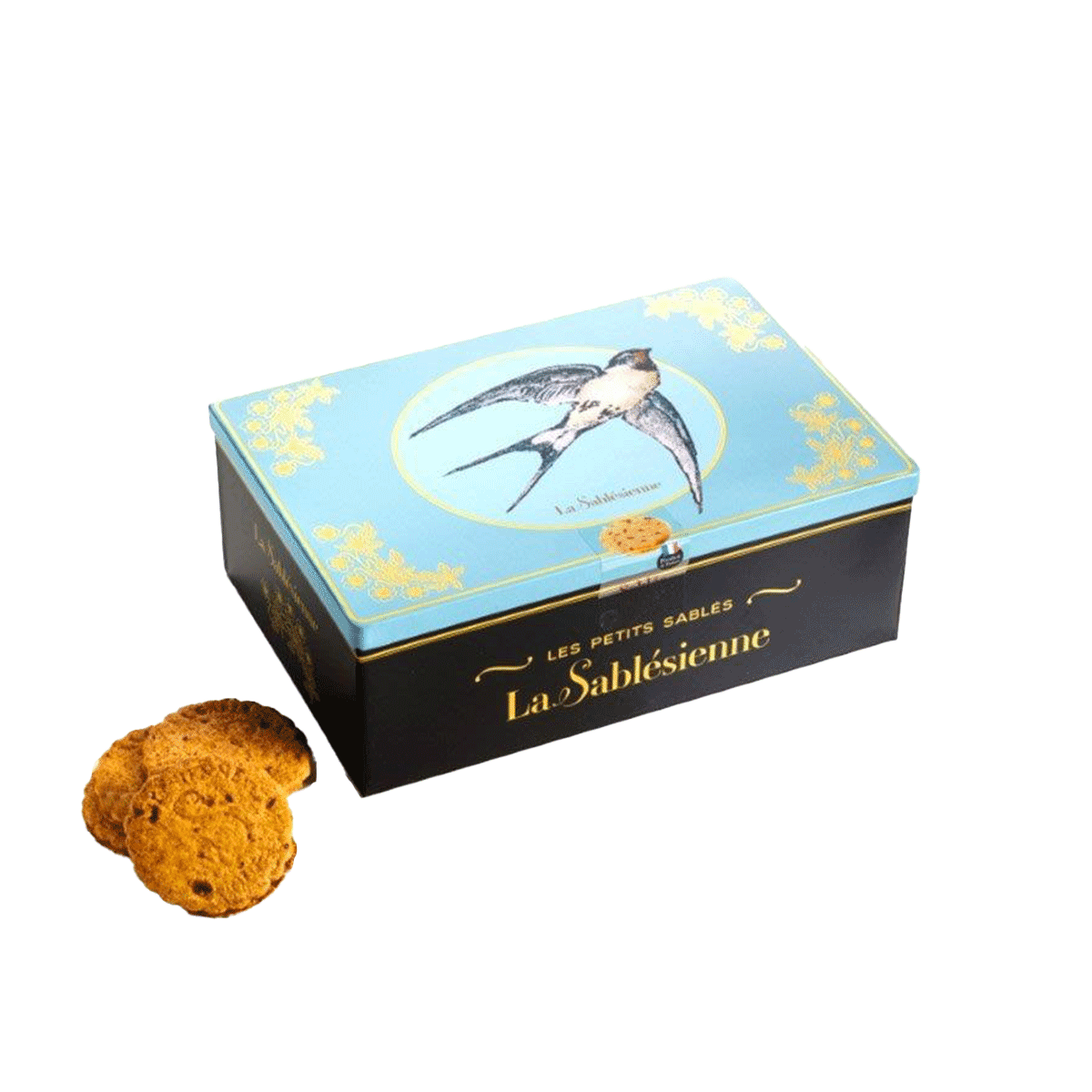 La Sablésienne Sablés mit Karamell und Salz in Nostalgiedose Schwalbe 250g 