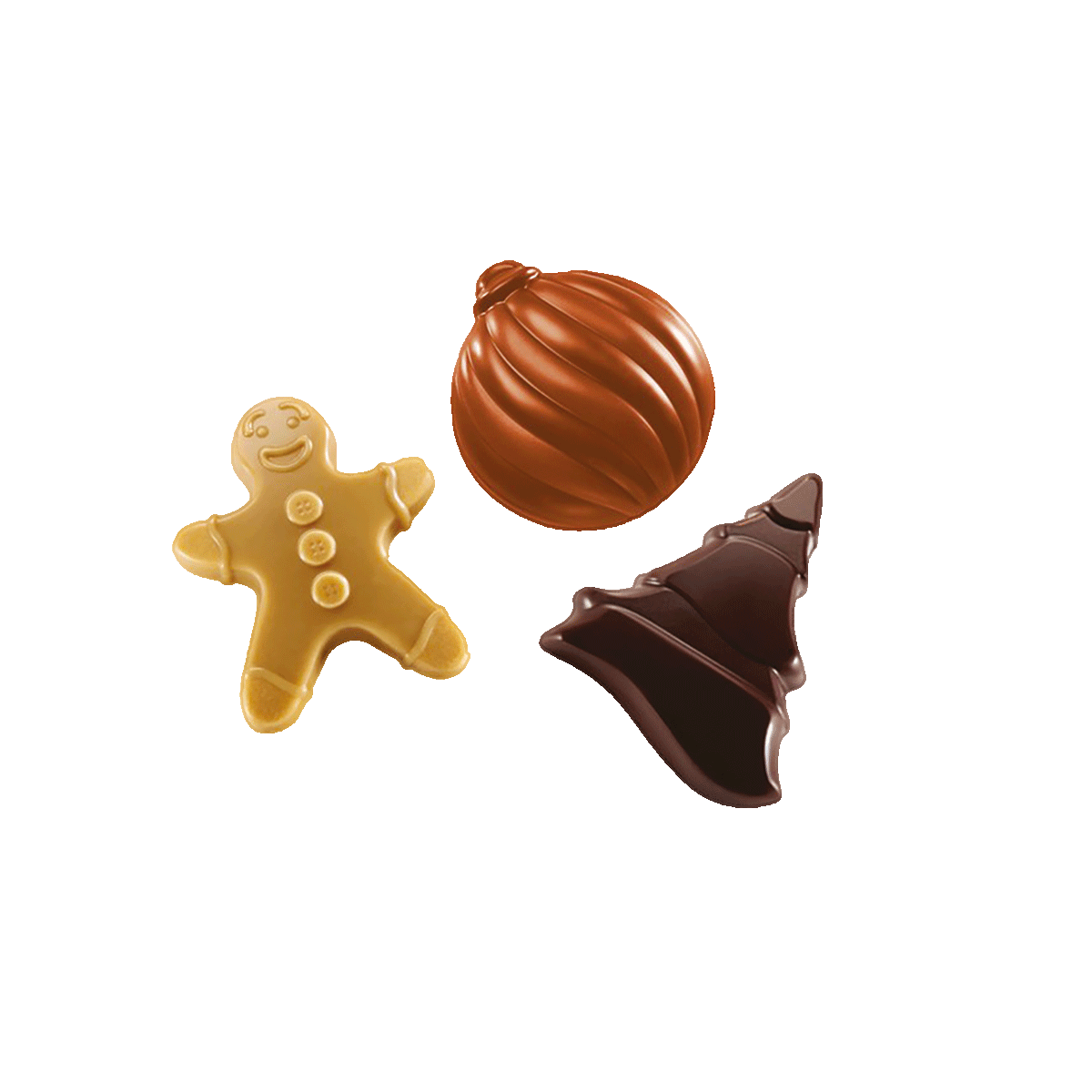 Valrhona Schokofiguren zartbitter, vollmilch, dulce 140g 