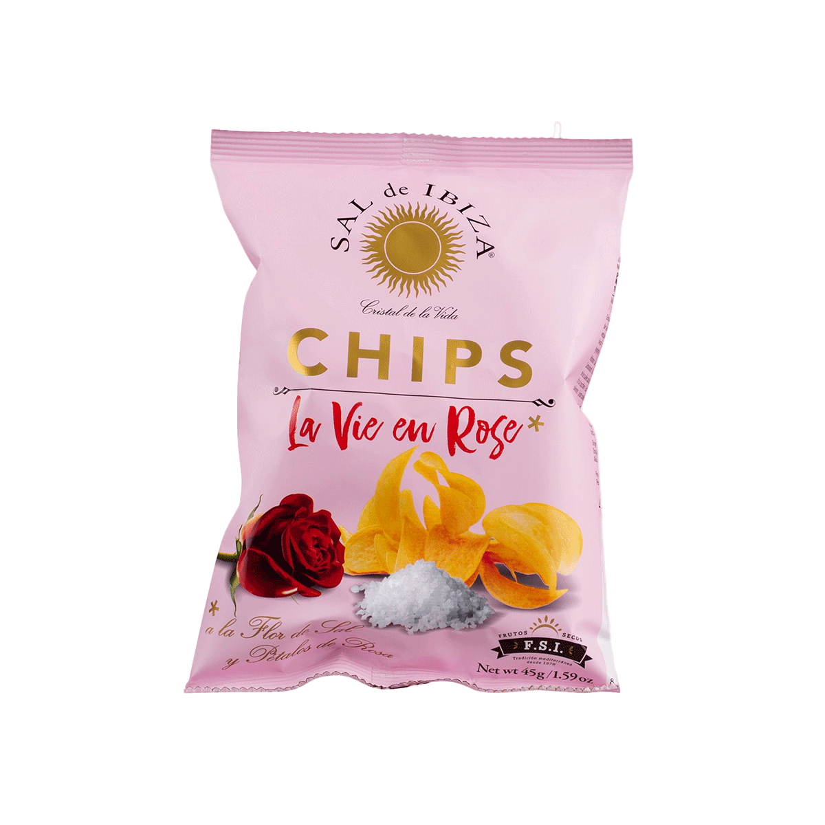 Sal de Ibiza Chips mit Rose & Fleur de Sel 45g