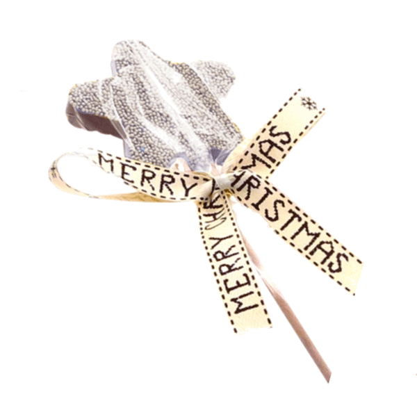 Oschätzchen Weihnachtsstern am Stiel Silber Zartbitter