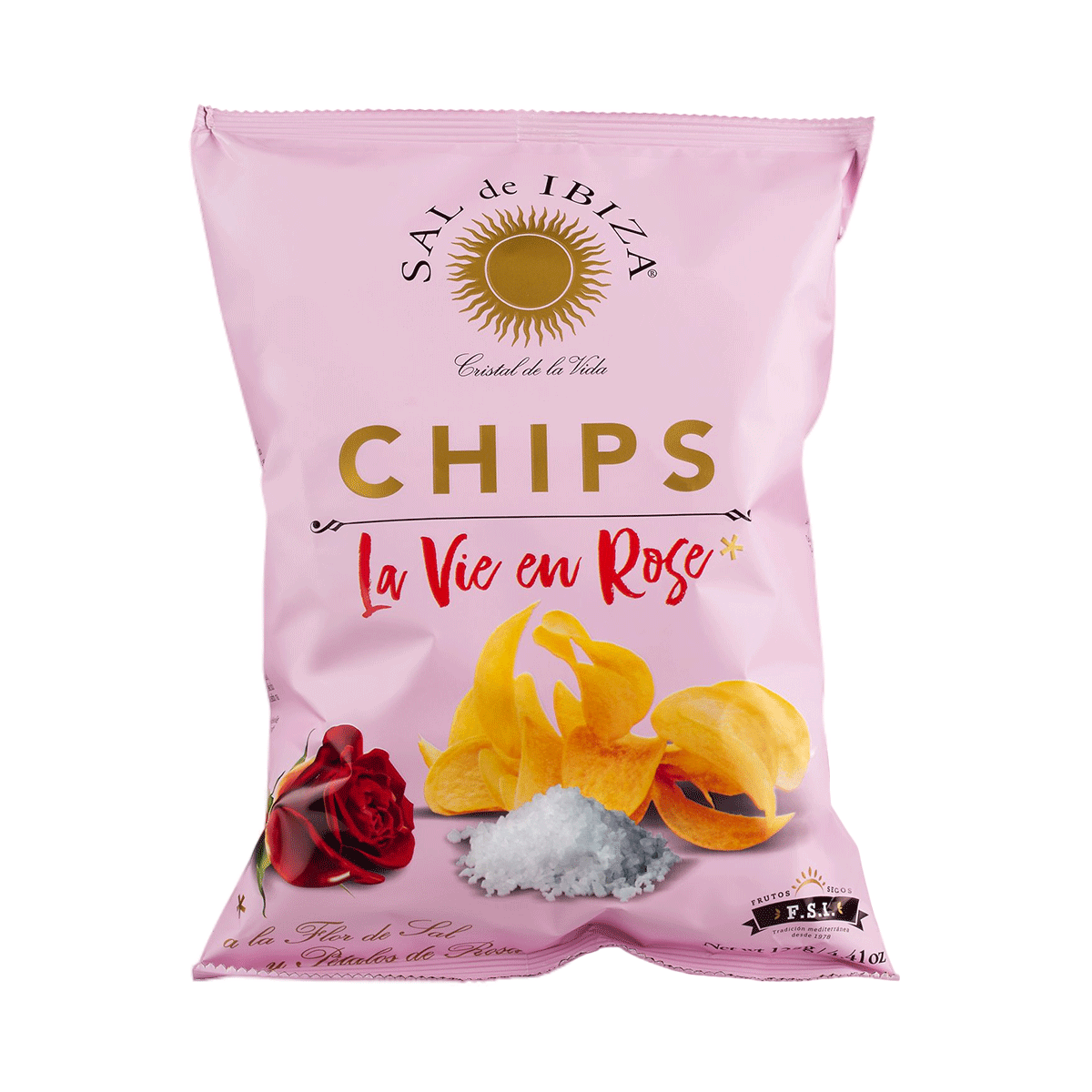 Sal de Ibiza Chips mit Rose & Fleur de Sel 125g 