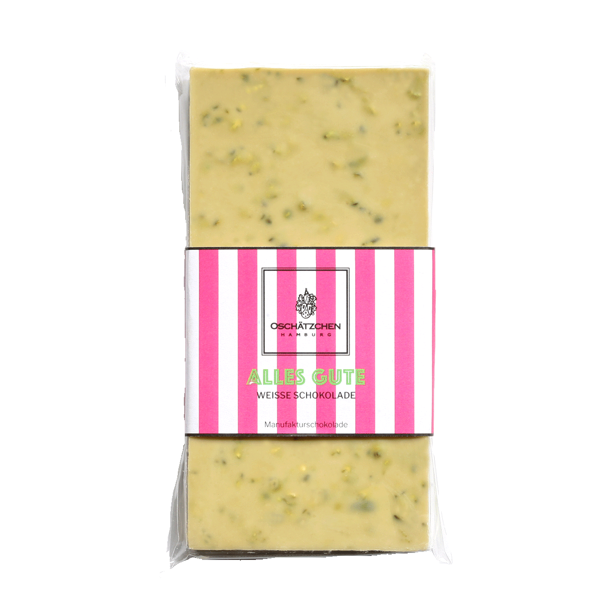 Oschätzchen Alles Gute Weiße Schokolade mit gesalzener Pistazie 100g 