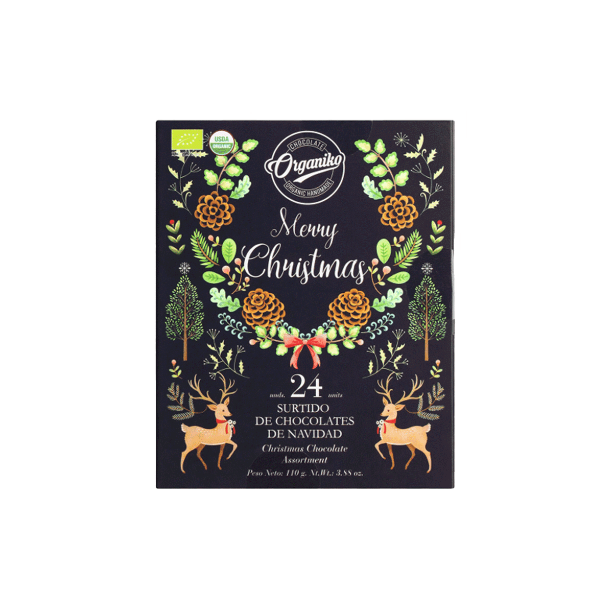 Chocolate Organiko 24 Mini Schokoladen Navidad Bio 110g