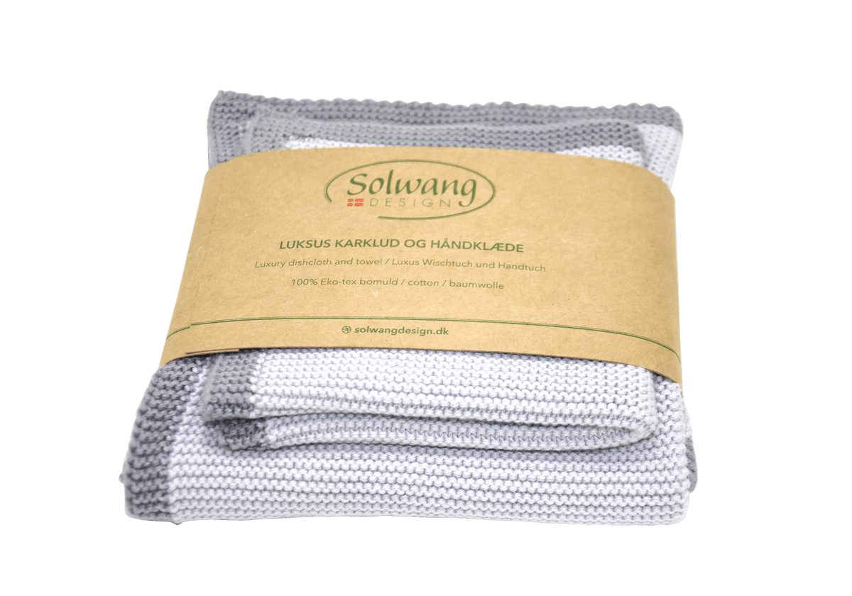 Solwang Wisch-und Handtuch Grau 2er Set 25x25 und 32x47cm