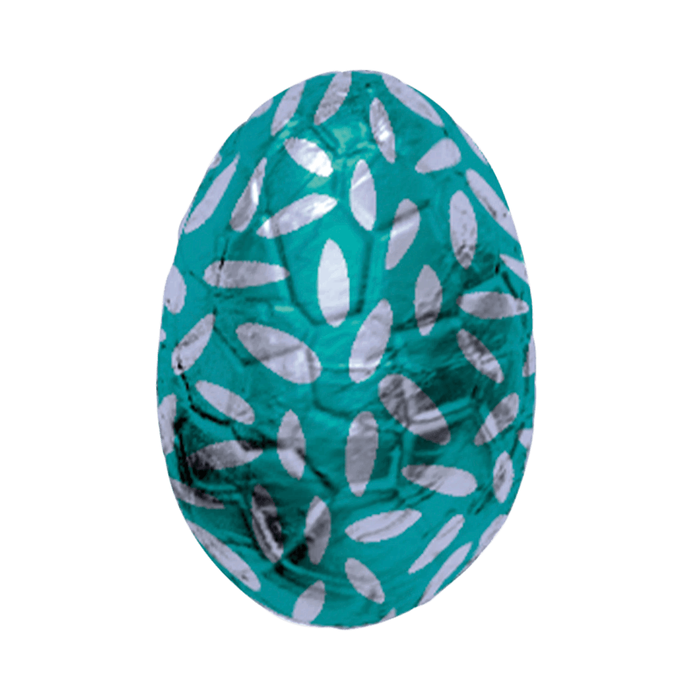Valrhona Eier VM Ganache Karamell 2 kg grün-silber