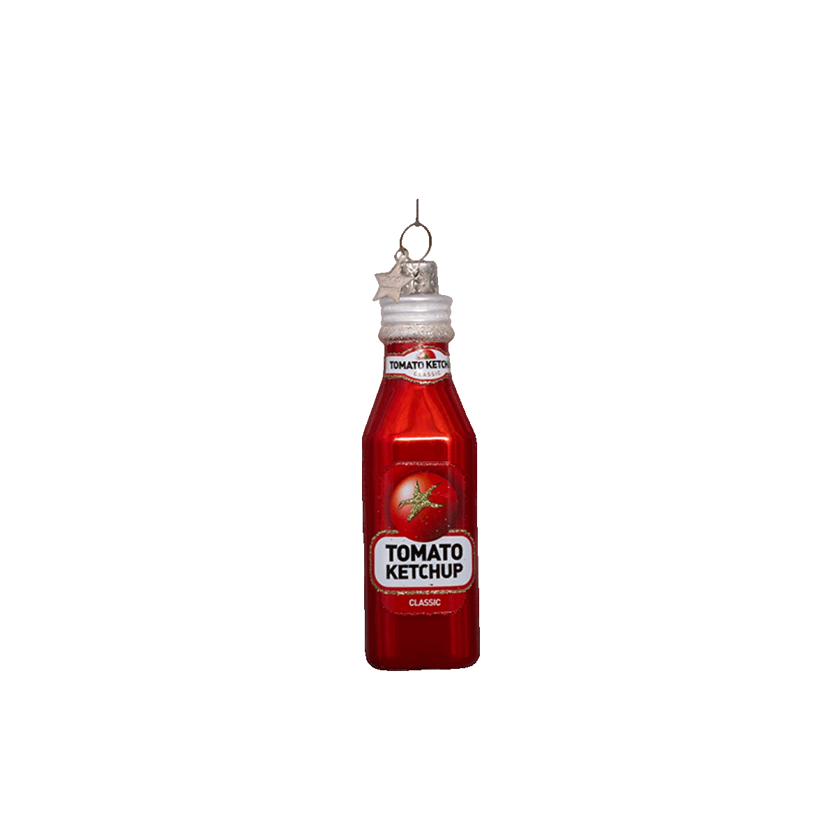 Vondels Baumschmuck Glas Ketchupflasche rot Höhe 10.5cm