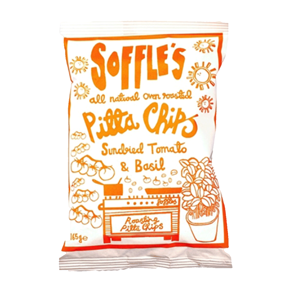 Soffle's Pita Chips Getrocknete Tomaten und Basilikum 60g Soffle's Pita Chips Getrocknete Tomaten und Basilikum 60g
