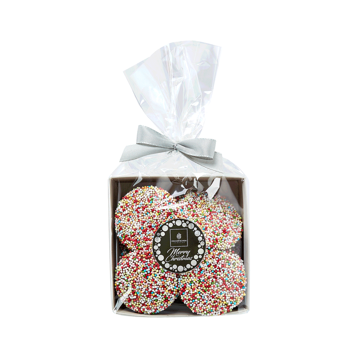 Oschätzchen Schokoladenplättchen mit Nonpareilles 130g Oschätzchen Schokoladenplättchen mit Nonpareilles 130g