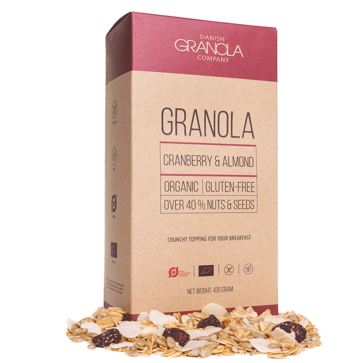 Danish Granola mit Cranberry und Mandeln Bio 430g 