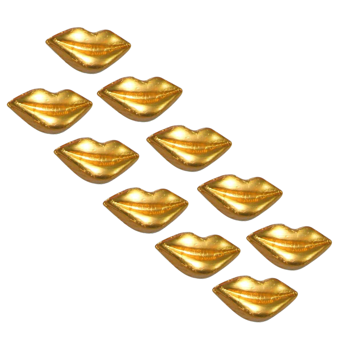 Oschätzchen Kussmund Gold Zartbitterschokolade 10 Stück