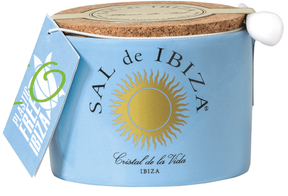 Sal de Ibiza Fleur de Sel mit Knoblauch Keramiktopf Bio 140g