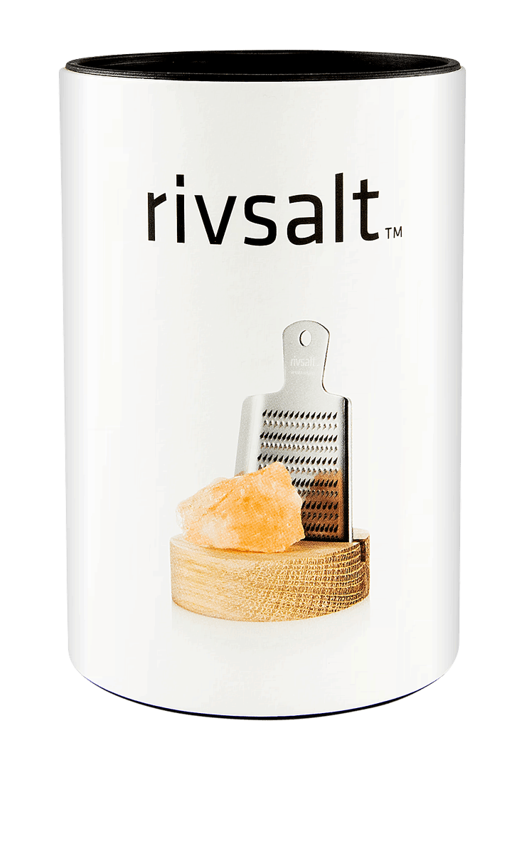 Rivsalt Salzstein mit Reibe klein Rivsalt Salzstein mit Reibe klein