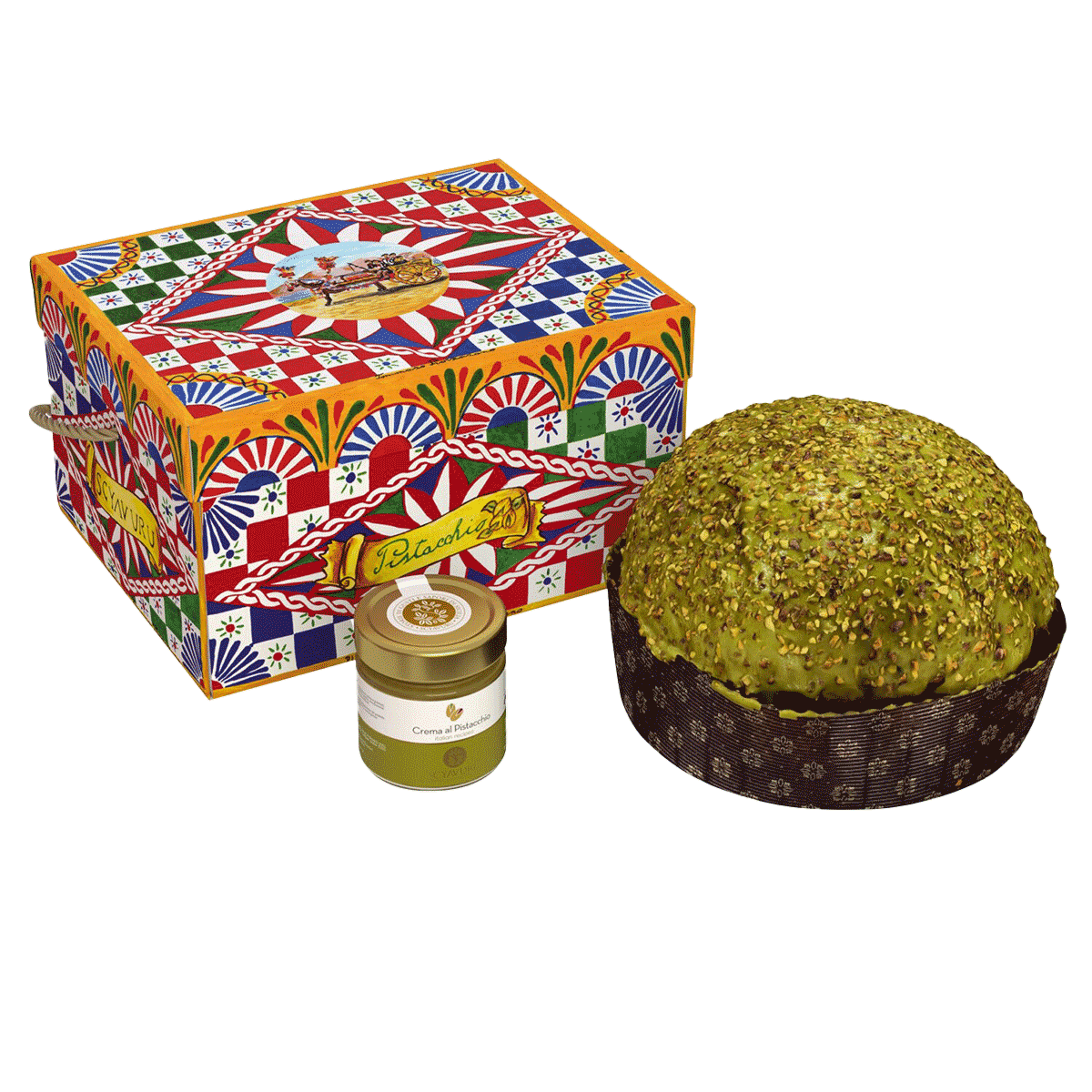 Scyavuru Panettone mit Pistaziencreme, Set in Schmuckdose 800g + 200g