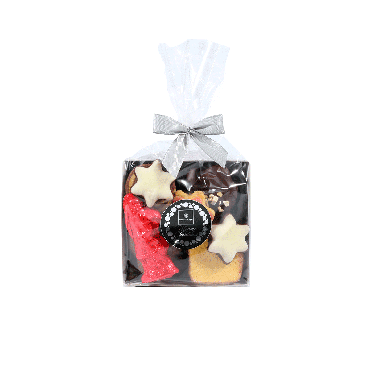 Oschätzchen Weihnachtsgebäck Mischung mit Schokoladen Weihnachtsmann Rot Relief 152g