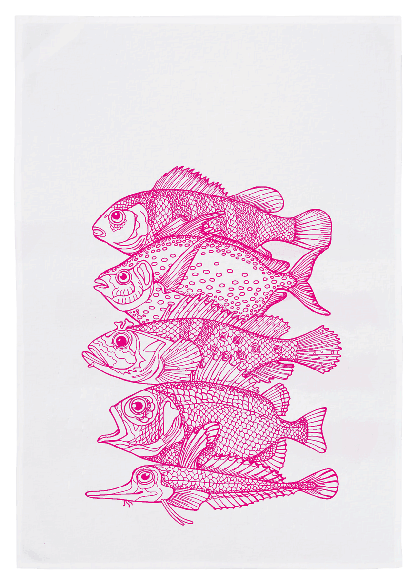 Oschätzchen Geschirrtuch Fische Pink