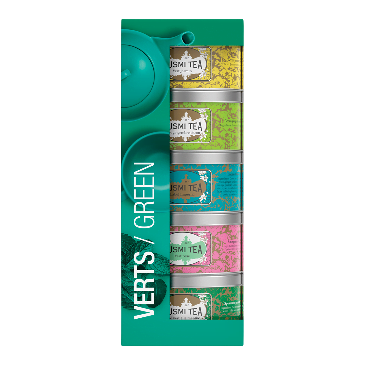 KUSMI Tea Set Grüner Bio Tee Mischungen Minis 5x20g KUSMI Tea Set Grüner Bio Tee Mischungen Minis 5x20g