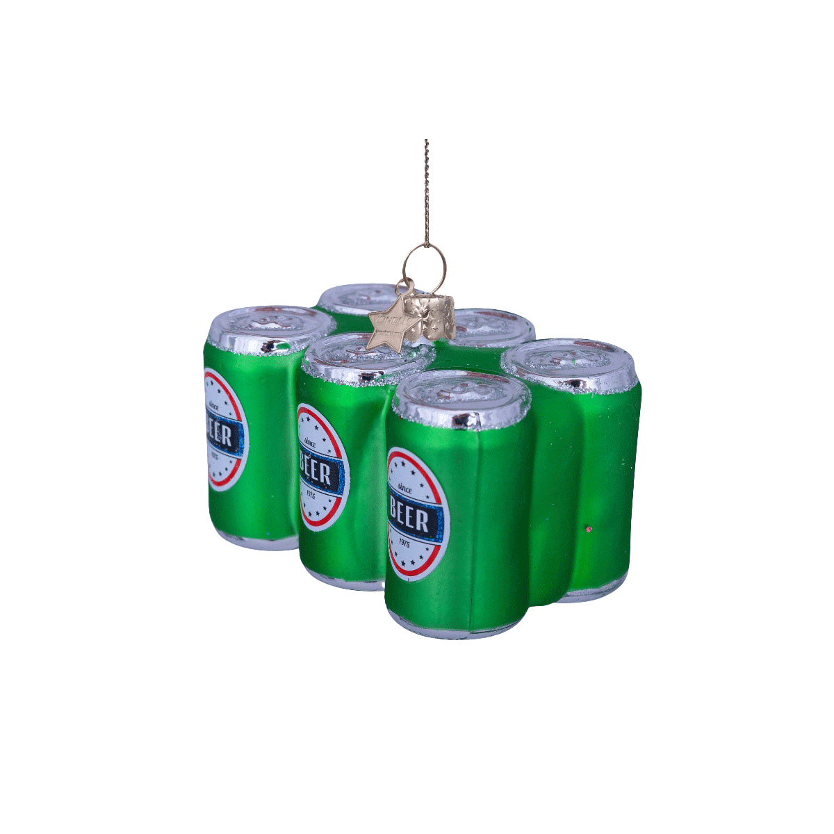 Vondels Baumschmuck Sixpack Bier Glas Höhe 6cm 