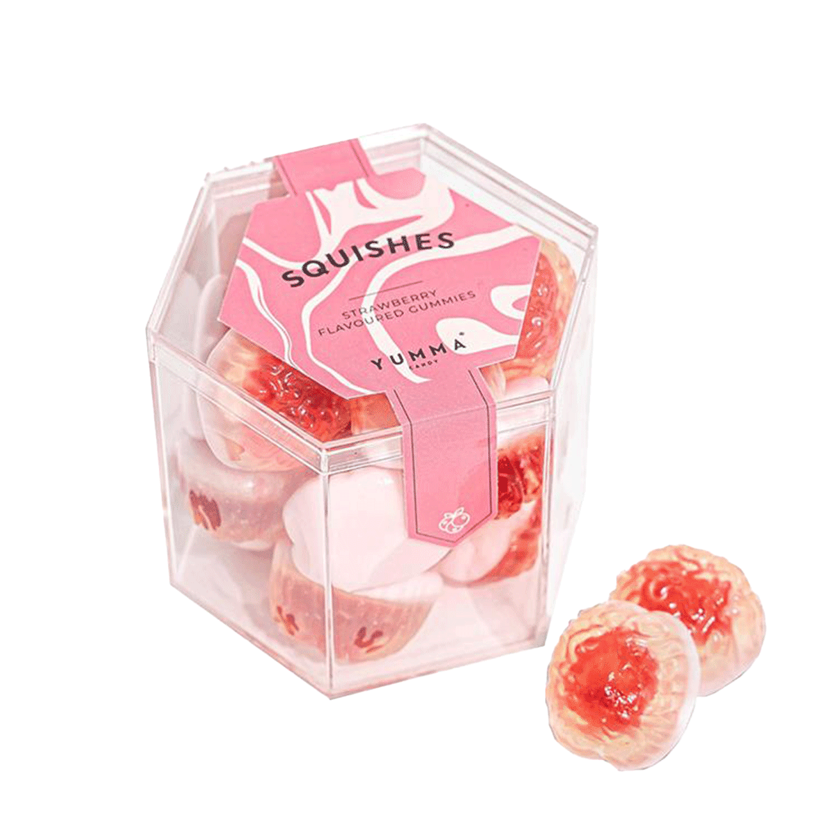 Yumma Weingummi Squishes Erdbeer in Hexagon Box 93g