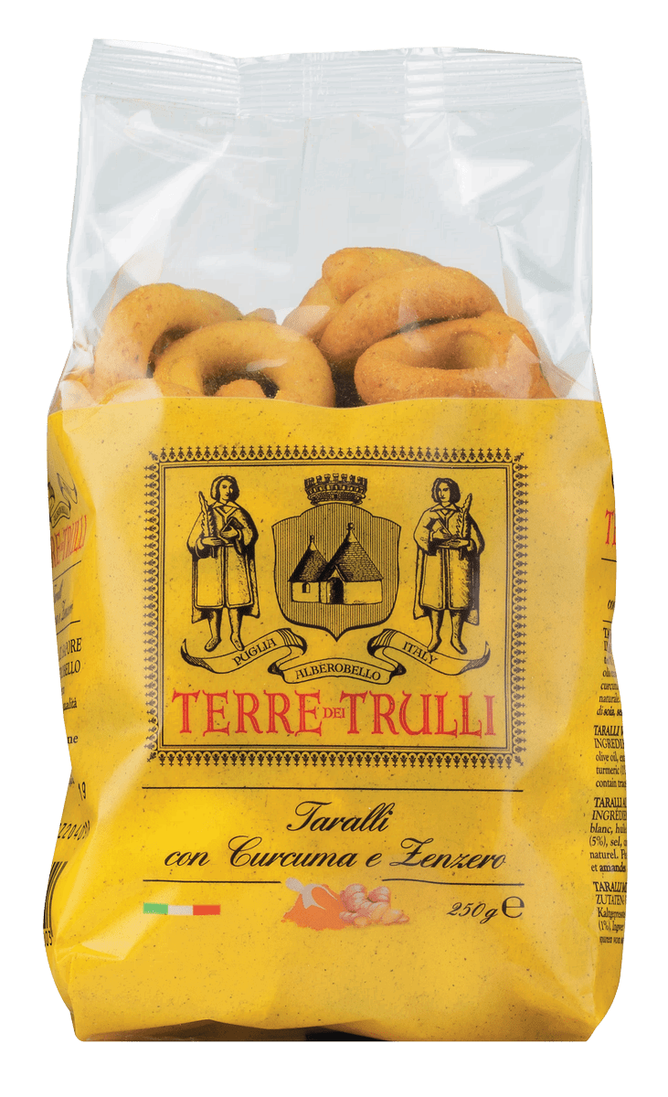 Terre dei Trulli Taralli Salzgebäck mit Kurkuma und Ingwer 250g