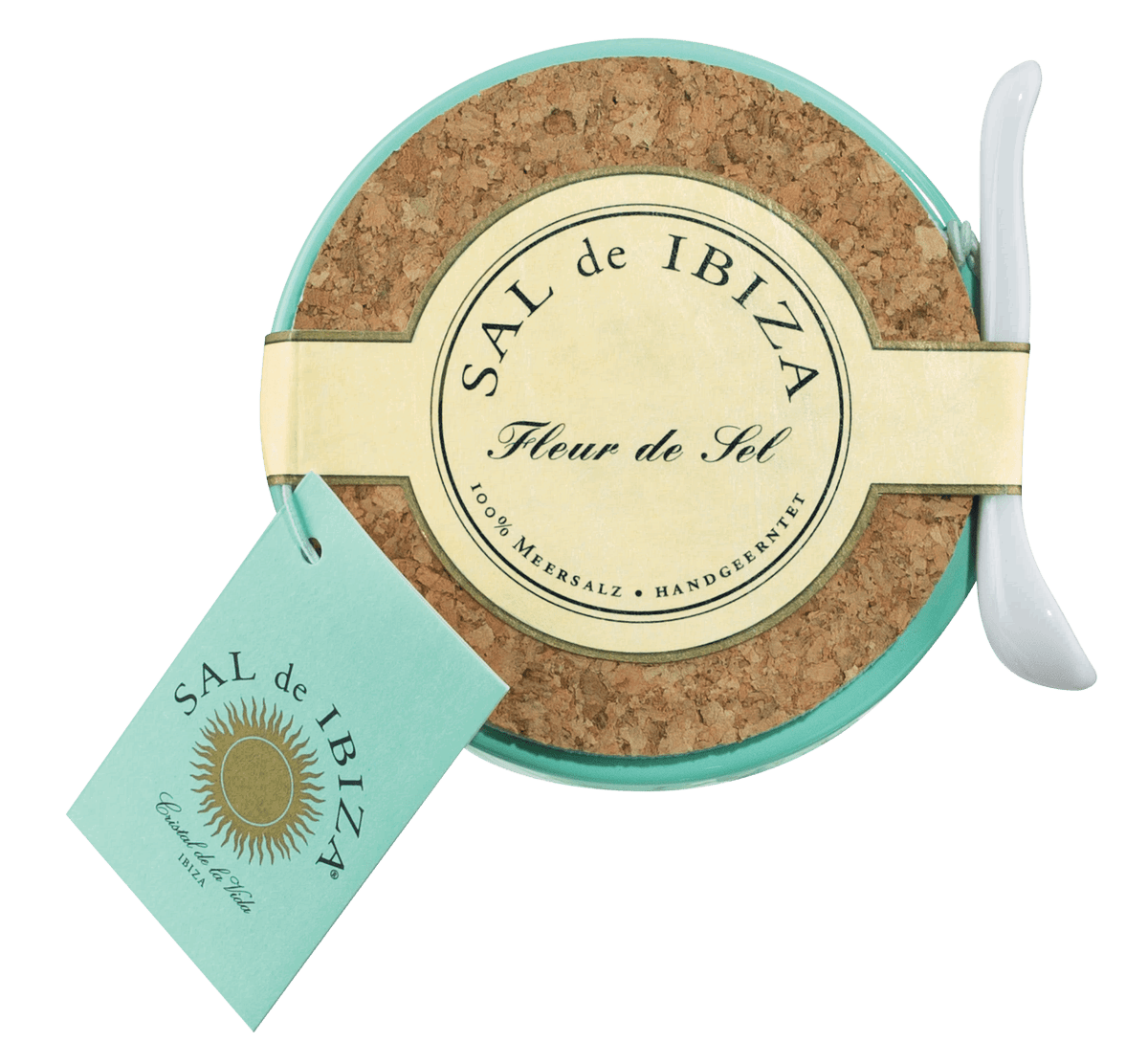 Sal de Ibiza Fleur de Sel Keramiktopf mit Dosierlöffel 150g