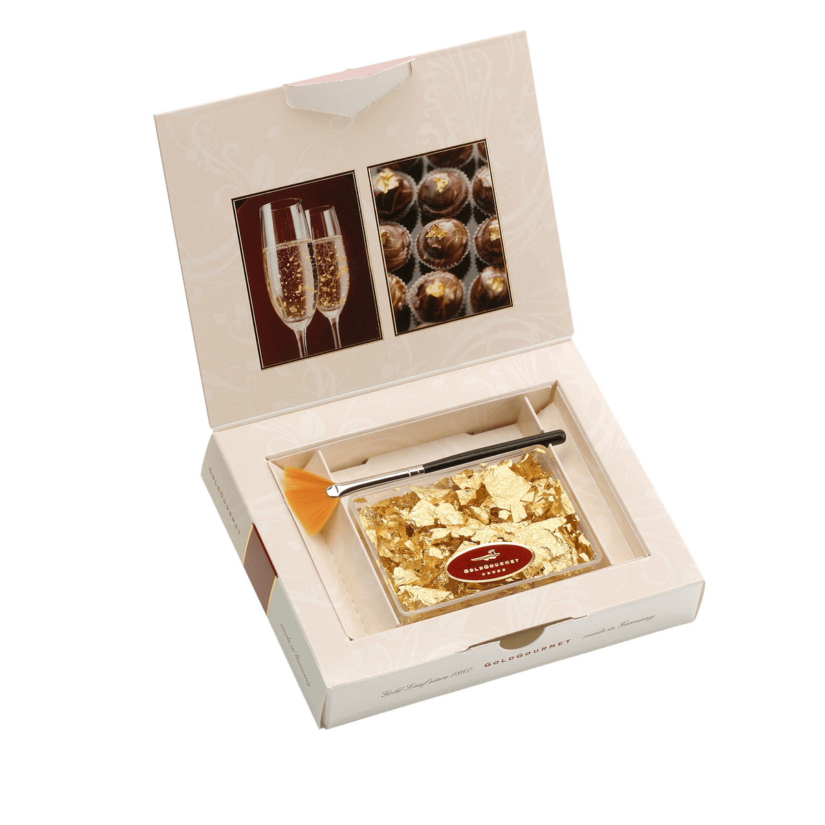 Goldgourmet Blattgold mit Pinsel klein