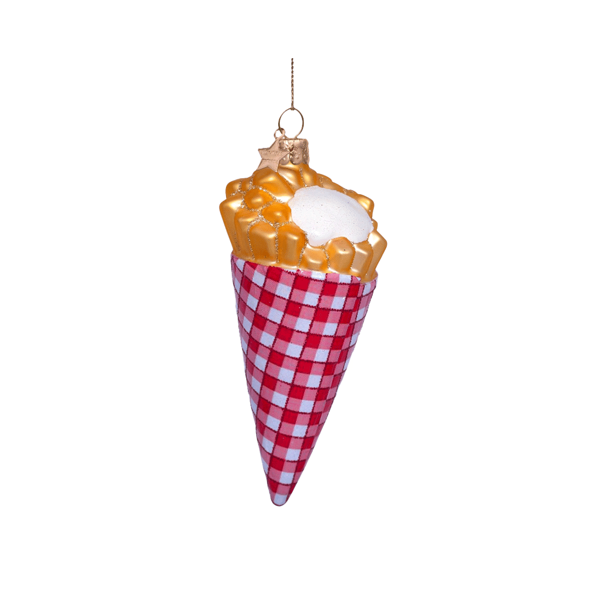 Vondels Pommestüte mit Mayo Baumschmuck Glas