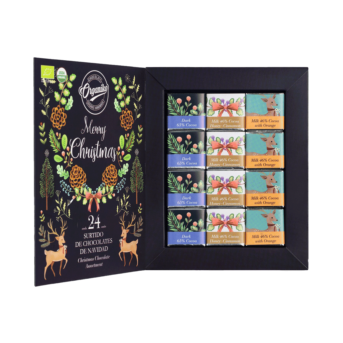 Chocolate Organiko 24 Mini Schokoladen Navidad Bio 110g