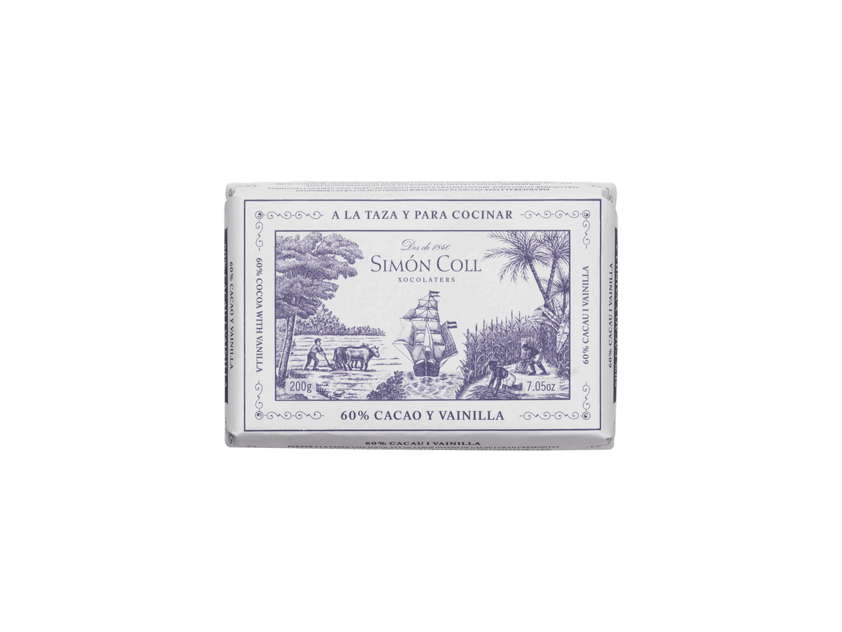 Simon Coll Tafel Trinkschokolade 60% mit Vanille 200g