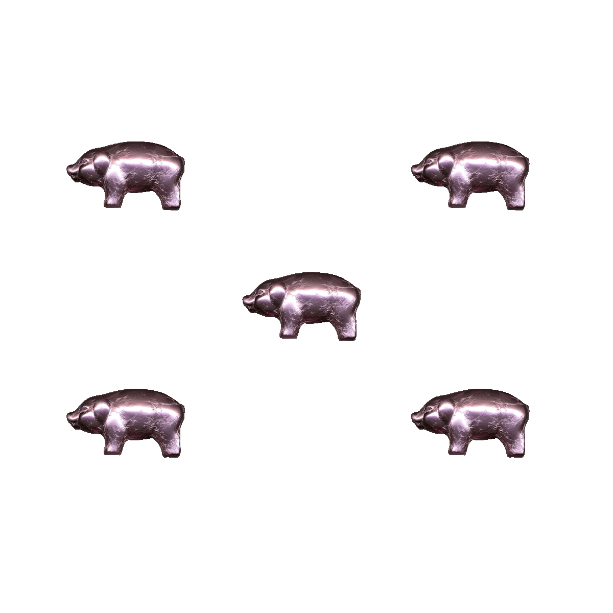 Oschätzchen Glücksschwein Relief Champagner VM 5 Stück