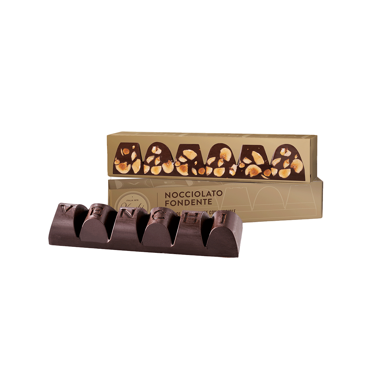 Venchi Mini Block Zartbitterschokolade mit Haselnüssen 170g