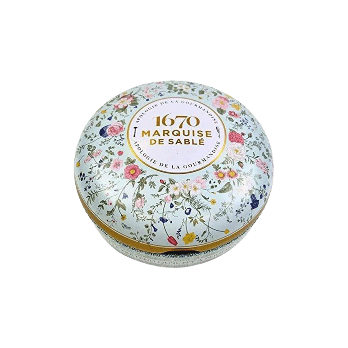 La Sablésienne Sablés mit Karamellstückchen in Nostalgiedose Blümchen 175g  