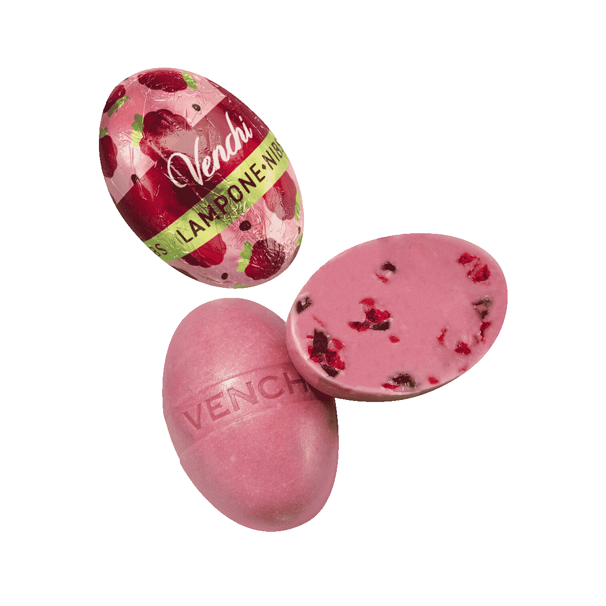 Venchi Eier Himbeer und Kakao Nibs 1 Stück