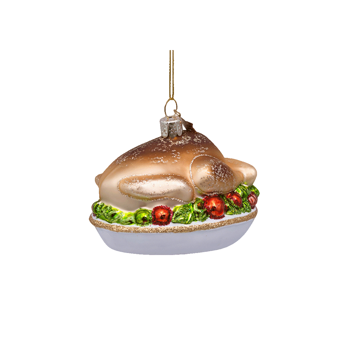 Vondels Baumschmuck Glas Truthahnbraten Höhe 6cm