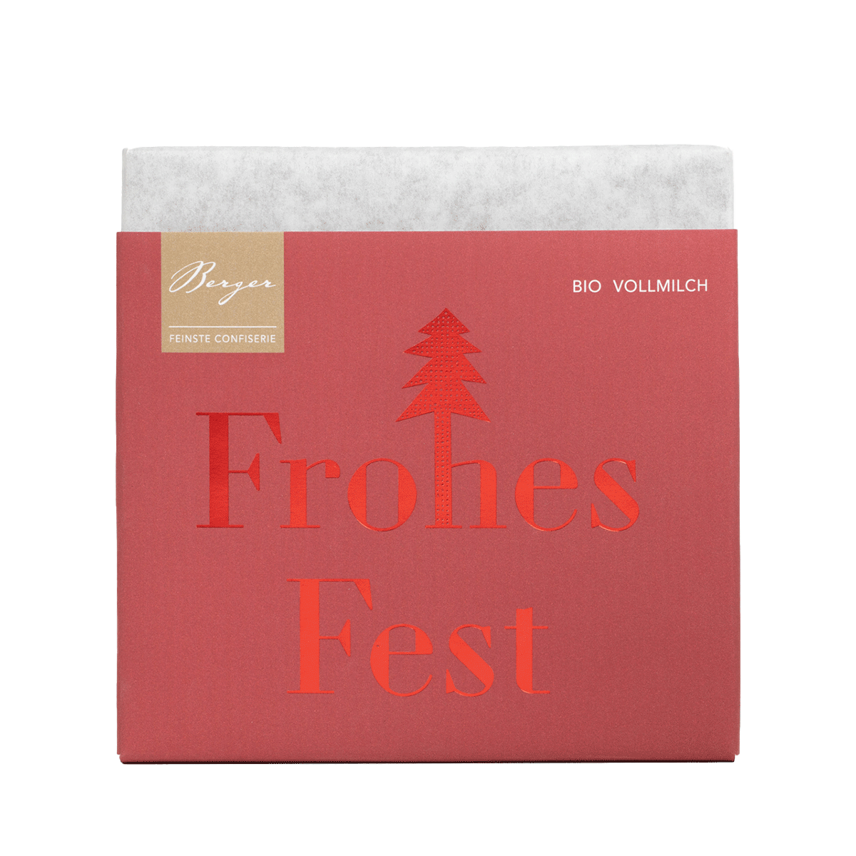 Berger Vollmilchschokolade Bio Frohes Fest 100g 