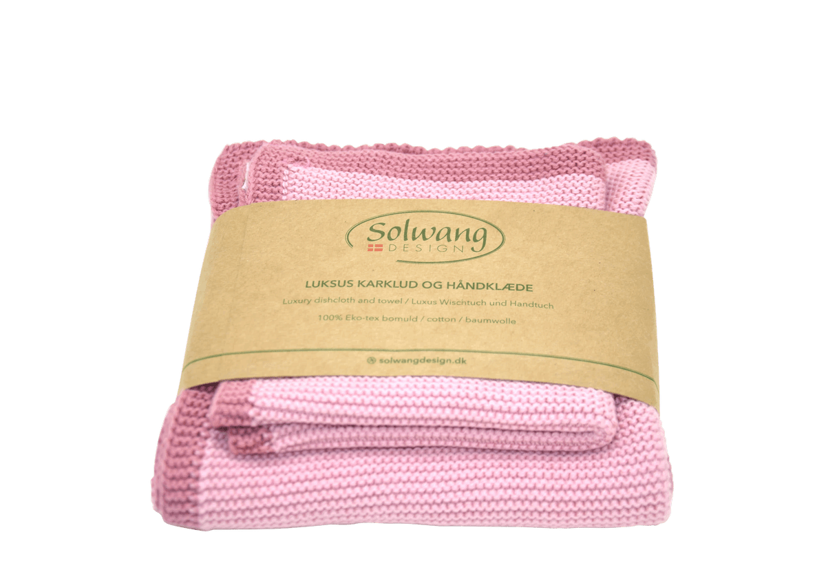 Solwang Wisch-und Handtuch Rosa 2er Set 25x25 und 32x47cm