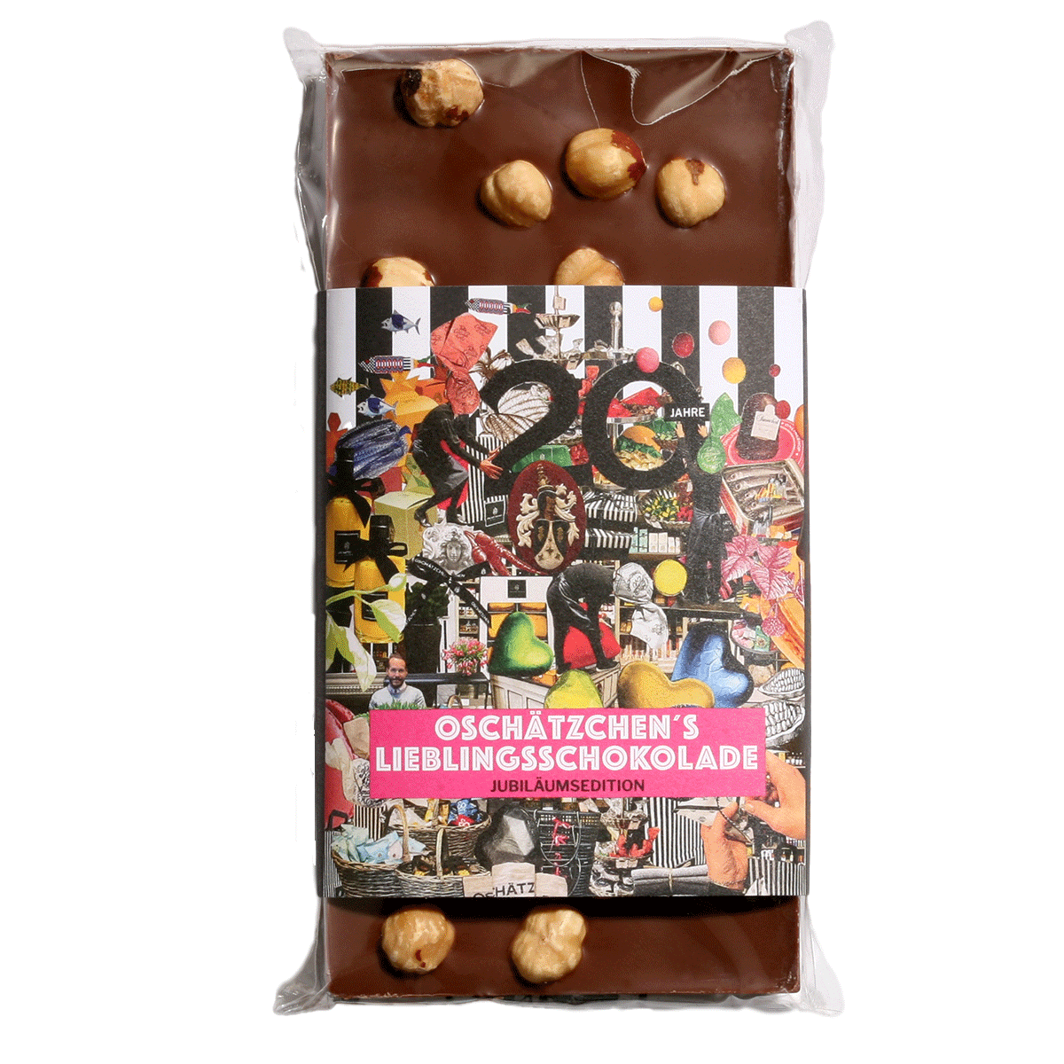 Oschätzchen Jubiläumsschokolade 20 Jahre Vollmilch Haselnuss 100g