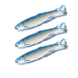 Schaal kleine Fische Vollmilchschokolade Silber 5 Stück