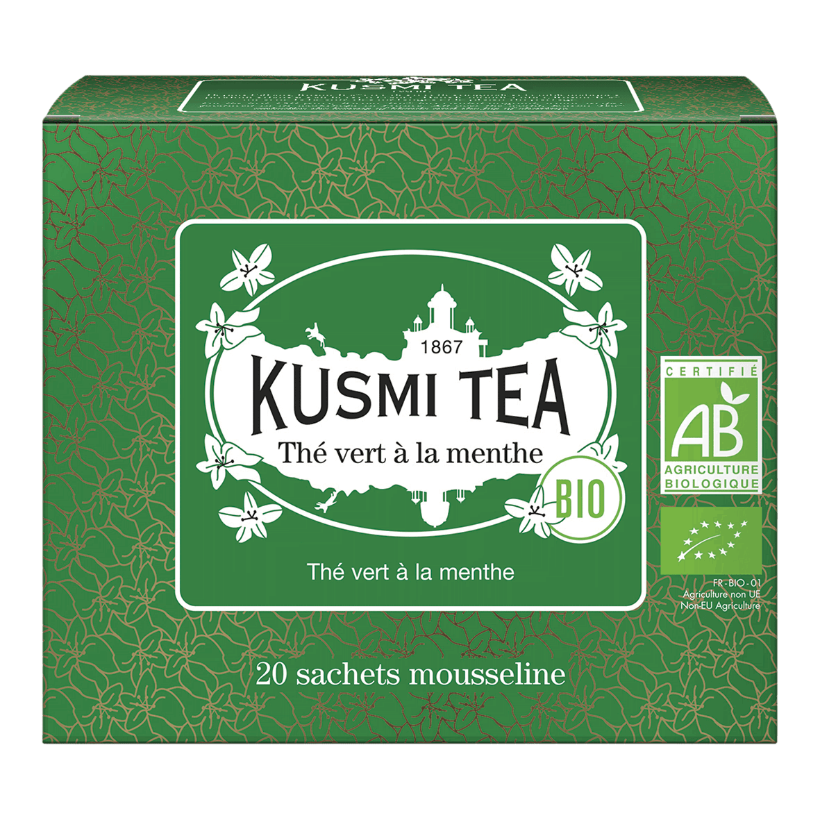 KUSMI Tea Grüner Tee mit Minze Bio Beutel 20 Stück