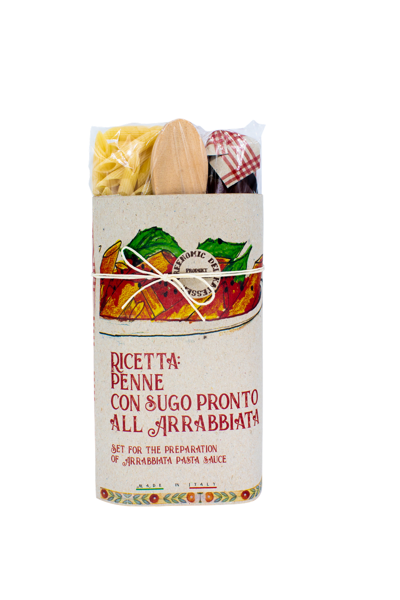 Pasta Kit Penne Arrabiata mit Holzbesteck