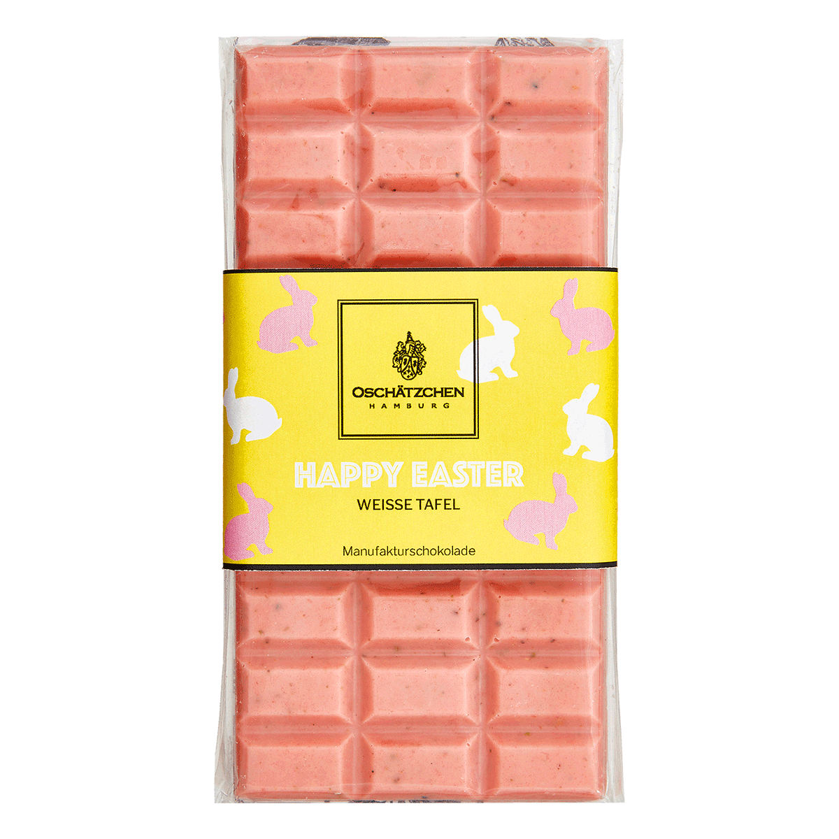 Oschätzchen Happy Easter Weiße Schokolade Erdbeer Joghurt 100g