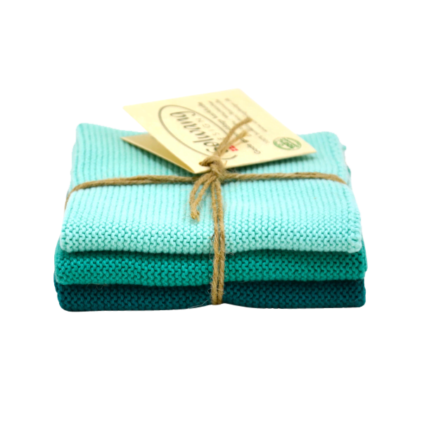 Solwang Wischtuch 3er Set Helles Türkisgrün Kombi